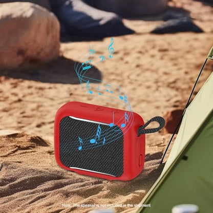 Anti-Collision Silicone Cover Waterproof Soft Anti-Drop Protective Case Anti-Scratch Shell for GO5 Portable Bluetooth Speaker Shockproof Protective Sleeve - color: Red