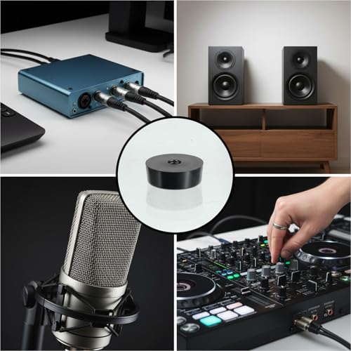 8Pcs Heavy-Duty Rubber Feet for Subwoofer Speaker Isolation Pads with Stainless Steel Screws Non Slip Rubber Bumper Foot for Guitar Amps, Furniture, Turntables, Cutting Boards, Cabinets