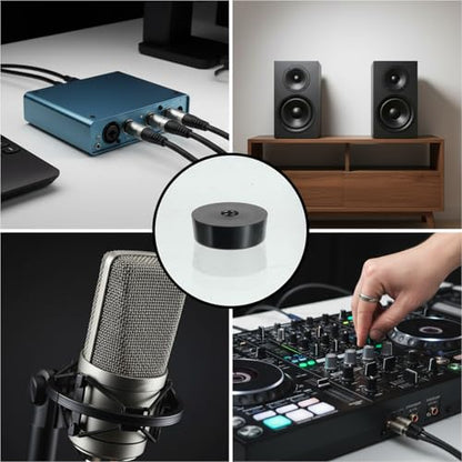 8Pcs Heavy-Duty Rubber Feet for Subwoofer Speaker Isolation Pads with Stainless Steel Screws Non Slip Rubber Bumper Foot for Guitar Amps, Furniture, Turntables, Cutting Boards, Cabinets