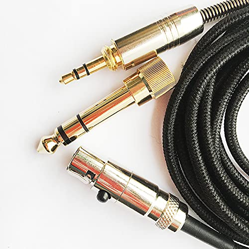 Replacement Headphone Audio Cable Compatible for K240, K240S, K240MK II Q701 K702 K141 K171 K181 K271s K271 MKII M220 Pioneer HDJ-2000 Headphones 6.3/3.5mm Jack