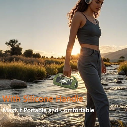 Silicone Cover Case for JBL Flip 7 Portable Bluetooth Speaker - color: Green