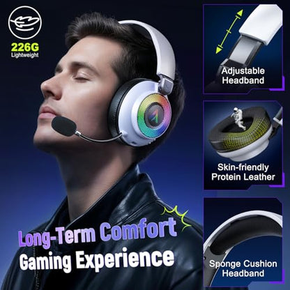 Wireless Gaming Headset for PS4, Ultra-Light, Compact, Wired for Xbox Only