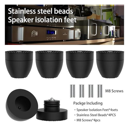 Audiocrast 4X HiFi Speaker Spikes Stand Feet Pads 30x33mm Isolation Feet, Aluminum Speaker Shock Absorber for Subwoofer Amp Turntables DAC