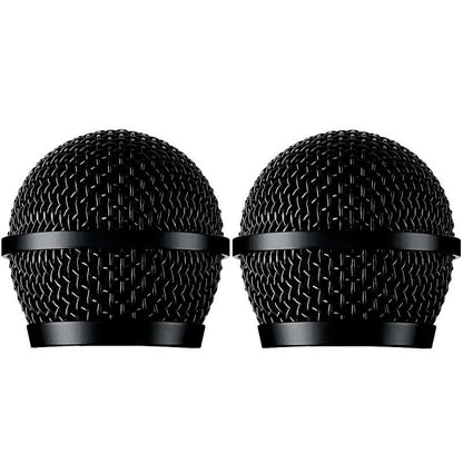 2 Pack Microphone Replacement Grille, Fits for Shure PG48, PG58, PGX2, BLX288, PG24 Mic Head Cover, Microphone Ball Head Mesh Grill Black