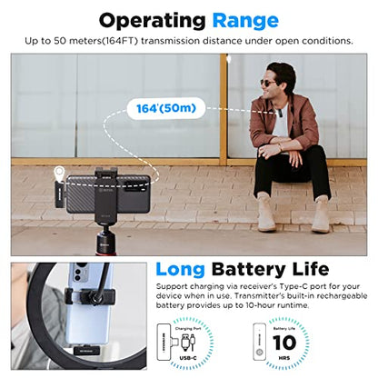 2.4GHz Wireless Lavalier Lapel Microphone for Tablet laptop USB-C Devices Tiny Lav Clip On Microphones for Vlogging Streaming Voice Record Interview YouTube Sevenoak SK-W10-U1 1 Transmitter 1 Receiver - size: SK-W10-U1