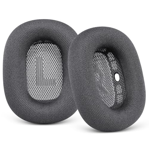 Mesh Ear Cushions for Apple AirPods Max 1 & 2 - Air Max Ear Cup Replacement | Upgraded Earpads with Original Silicone Design Strong Magnet (Space Gray) - color: Space Gray