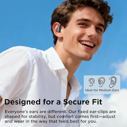 BUGANI Open Ear Earbuds, Open Ear Headphones Running Earbuds Wireless | Headphones Bluetooth Wireless 5.4, 40H Playtime, IPX5 Waterproof Earphones For Workout, Running, Sport