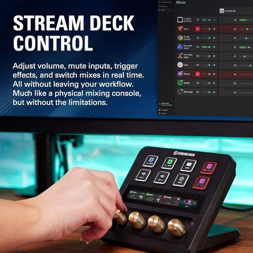Elgato Wave:3 MK.2 USB Condenser Microphone, DSP Effects | Clipguard 2.0 protection, Auto Gain calibration, Onboard voice enhancer, compressor, EQ, Multifunction dial, USB-C - color: Black