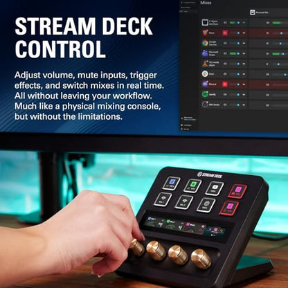Elgato Wave:3 MK.2 USB Condenser Microphone, DSP Effects | Clipguard 2.0 protection, Auto Gain calibration, Onboard voice enhancer, compressor, EQ, Multifunction dial, USB-C - color: Black