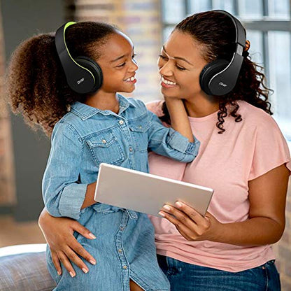 ZIHNIC Bluetooth Headphones Over-Ear, Foldable Wireless and Wired Stereo Headset Micro SD/TF, FM for Cell Phone,PC,Soft Earmuffs &Light Weight for Prolonged Wearing(Black/Green) - color: Green