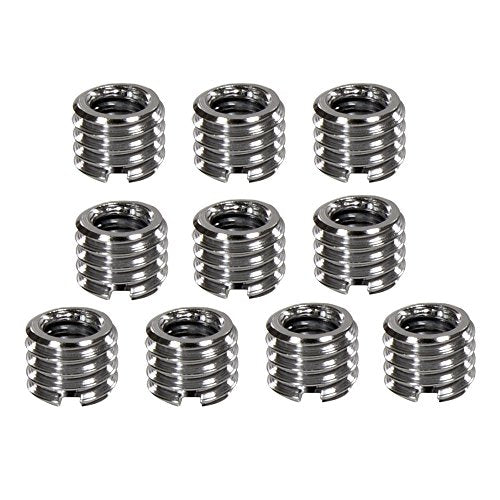 Foto&Tech Metal 1/4 inch to 3/8 inch Tripod Thread Adapter, Easy Mount Convert Screw Adapter for Tripod Monopod Ballhead, Reducer Bushing for Camera Video Equipment DSLR SLR Mic Boom Stand (10 Piece) - size: 10 Pieces