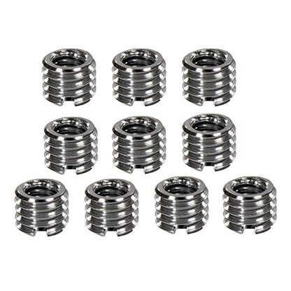 Foto&Tech Metal 1/4 inch to 3/8 inch Tripod Thread Adapter, Easy Mount Convert Screw Adapter for Tripod Monopod Ballhead, Reducer Bushing for Camera Video Equipment DSLR SLR Mic Boom Stand (10 Piece) - size: 10 Pieces