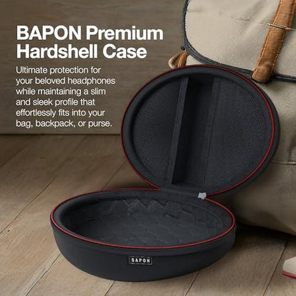 Travel Over Ear Headphone Case - Hard Shell Headphone Case with USB-C Cable - Compatible with Skullcandy/BERIBES/TOZO/KVIDIO/Beats/Anker Noise Cancelling Foldable Wireless Headphone (Black)