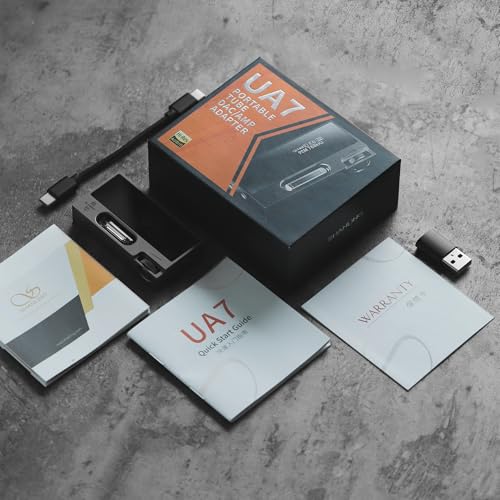 SHANLING UA7 Portable Headphone Amplifier USB DAC AMP Dongle with Dual JAN6418 Tubes, High-End Tube Flavoring Hi-Fi Sound, Support 768kHz/32bit DSD512, 577mW Output, 3.5mm+4.4mm Jack, Black