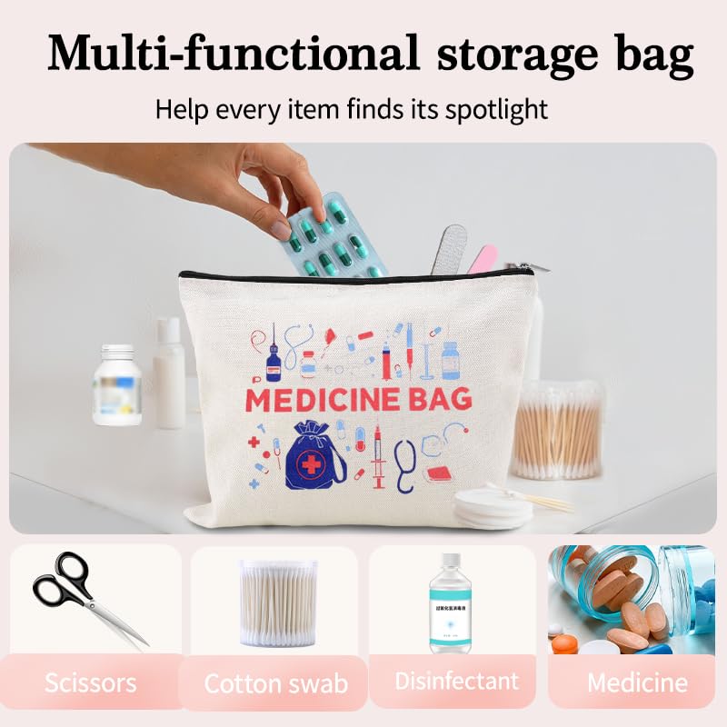 Small Medicine Makeup Bag Pouch Patient Travel Medication Bags Doctor Nurse Day Gift Ideas Bag Physician Practitioner Pharmacy Gifts for Women Bags Hospital Pharmacist Gifts Pouch Nurse Drug Organizer - color: Small Medicine Makeup Bag Pouch