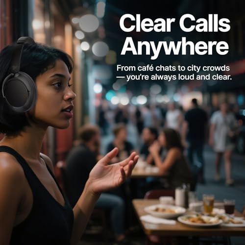 VOKALEN Hyper GO Wireless Over-Ear Noise Cancelling Headphones with Mic, 60H Playtime, Bluetooth Headphones, Hi-Res Audio, DEEP360 Spatial Audio, Ultra-Lightweight for Travel, Work, Study - color: White