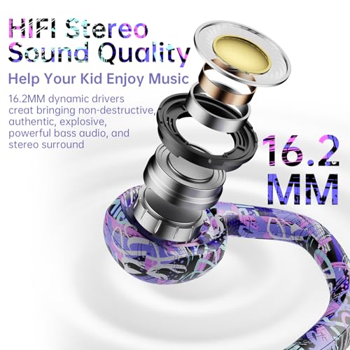 Mehomeli Kids Headphones, Bluetooth 5.2 Air Conduction Open Ear Headphones, 85dB Volume Limiting, Stereo Sound with Mic, IPX5 Waterproof, 20H Playtime, Perfect for School and Outdoor-Deep Blue - color: Deep Blue
