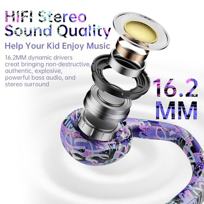Mehomeli Kids Headphones, Bluetooth 5.2 Air Conduction Open Ear Headphones, 85dB Volume Limiting, Stereo Sound with Mic, IPX5 Waterproof, 20H Playtime, Perfect for School and Outdoor-Deep Blue - color: Deep Blue