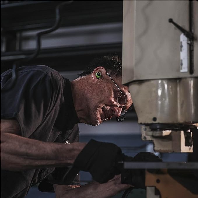 ISOtunes Free 2.0 Bluetooth Hearing Protection, OSHA Compliant Work Earbuds | 25 dB NRR, wireless earplug headphones, OSHA approved, true wireless Bluetooth, designed for work - color: Safety Green