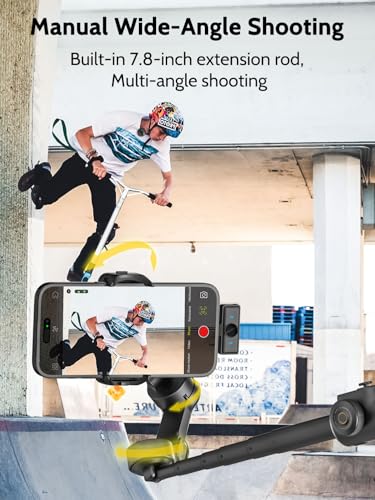 AOCHUAN 3-Axis Gimbal Stabilizer for iPhone with Lavalier Mic(V8 Mic Kit) - color: Black, size: Smart V8 Mic Kit