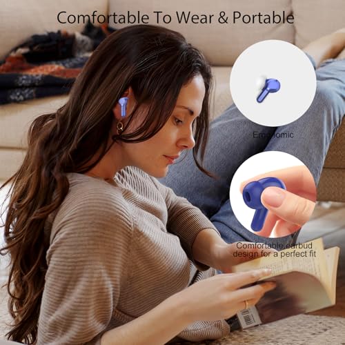 Wireless Earbuds, Bluetooth 5.4 Headphones HiFi Stereo, Bluetooth Earbuds | With ENC Noise Cancelling Mic, IP7 Waterproof in Ear Earphones, 48H, LED Display Ear Buds for Pad Phones Workout Sports, Blue - color: Blue