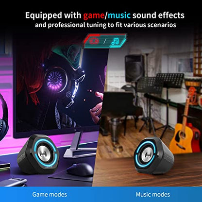 Edifier G1000 Bluetooth 5.3 Gaming Speakers,10W PC USB Computer Speakers for Laptop Desktop 3.5mm aux Input Hecate Black