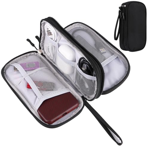 Travel Cable Organizer - Electronics Accessories Bag-Black - color: Double Layer - Black