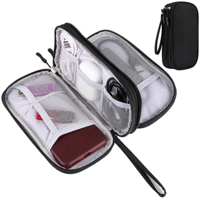 Travel Cable Organizer - Electronics Accessories Bag-Black - color: Double Layer - Black
