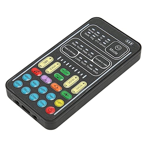 Voice Changer, Portable Handheld Sound Card with Reverb, Gaming Voice Modulator for Live Streaming, Real Time Vocal Effects, Multifunction Audio Mixer for PC Desktop