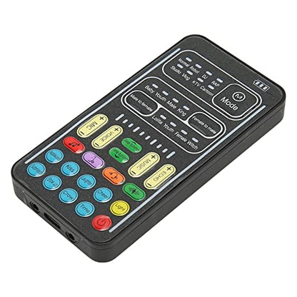 Voice Changer, Portable Handheld Sound Card with Reverb, Gaming Voice Modulator for Live Streaming, Real Time Vocal Effects, Multifunction Audio Mixer for PC Desktop