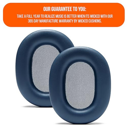 WC PadZ XM5 - Premium Replacement Earpads Compatible with Sony WH-1000XM5 | Made by Wicked Cushions | Soft PU Leather, Extra Thick, Noise-Isolating Memory Foam | Blue - color: Blue