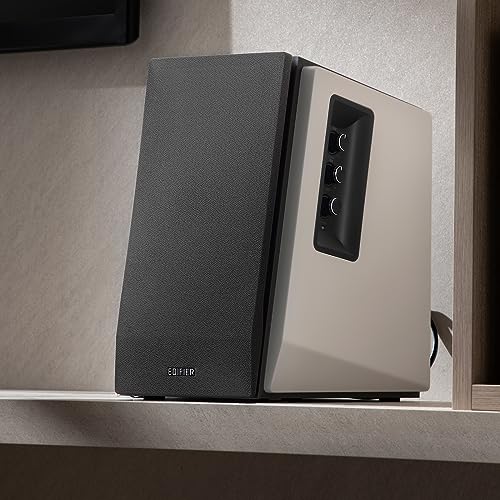 Edifier R1700BT Bluetooth Bookshelf Speaker - Active Near-Field Studio Monitors - Powered Speakers 2.0 Setup Wooden Enclosure - 66w RMS White - color: white