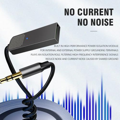 Aux Bluetooth Adapter 5.3 with Built-in Microphone Receiver ﻿ - size: T07