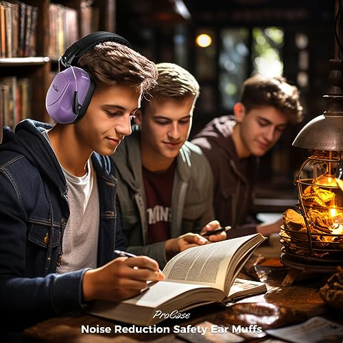 ProCase NRR 28dB Noise Reduction Ear Muffs, Foldable Adjustable Noise Cancelling Headphones - color: 1 - Pure Purple