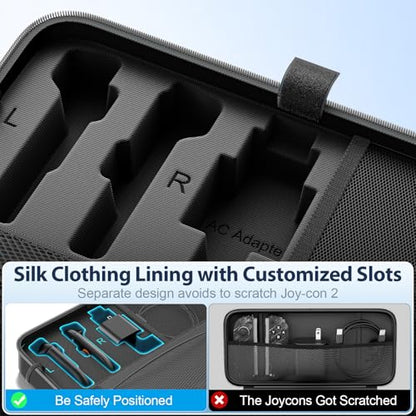 OIVO Carrying Case Compatible with 2025 Nintendo Switch, Portable Switch 2 Travel Carry Case Fit for Joy-Con 2 & Adapter, Hard Shell Protective Pouch Bag with 24 Game Slots, Gray - color: Grey