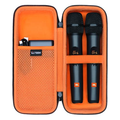 LTGEM Compatible with JBL Wireless Two Microphone/JBL PartyBox Mic, Orange | Fit Sony ULT MIC, Receiver and Battery, Case Only - color: Orange