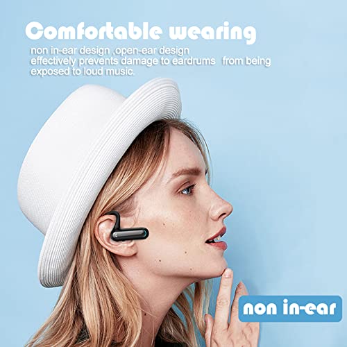 Open Ear Headphones Bluetooth Earpiece 5.2 with Dual Microphone Noice Cancelling Trucker Bluetooth Headset Wireless Single Ear Phone Ear Piece for Cell Phone Office Business Driver No In-ear Earphones