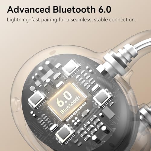 Open Ear Clip on Earbuds Bluetooth Headphones Wireless Ear Buds | Bluetooth 5.4 LED Digital Display IPX5 Waterproof HiFi Stereo 36H Playtime Comfortable Lightweight - color: Gold