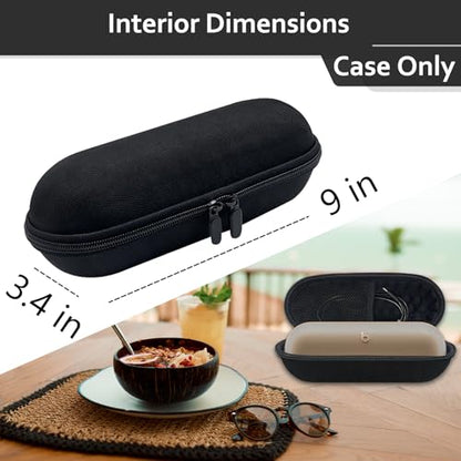 Hard Carrying Case for Beats Pill 2024 Bluetooth Speaker,Shockproof Protective Travel Case with Foam Padding and Mesh Pocket for New Beats Pill Accessories,Black