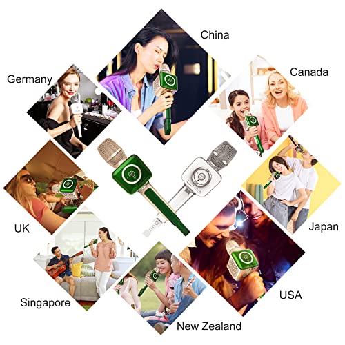 TOSING V1 Pro Professional 20W Karaoke Machine for Adults/Singer Microphone,U Segment Receiver Link to Bluetooth Speakers Sing Machine for AMP/TV/PC/Car/Smartphone(Emerald)