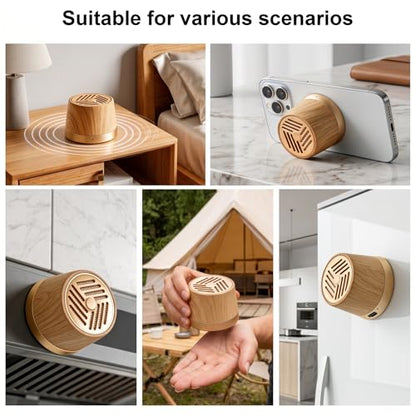 Topadorn MagSafe Bluetooth Speaker with 15W Wireless Charger | Magnetic Phone Stand Speaker for iPhone, Portable Wireless Charging Speaker with TWS Pairing - color: Natural