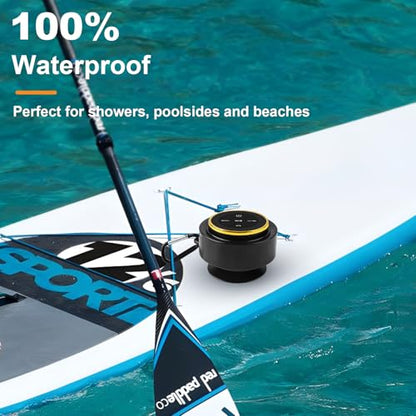 Bluetooth Shower Speaker, Portable Waterproof Speakers with Suction Cup, Wireless Outdoor Speaker for Pool, Camping, Beach, Hiking, Kayaking, Great Gift for Men, Women