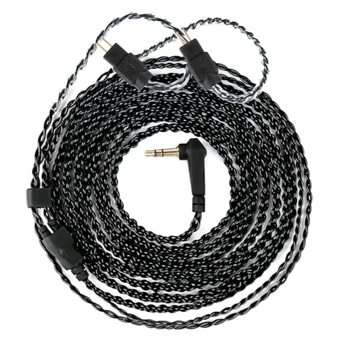 2 Meter 2 Pins in Ear Monitor Cable CCA CRA IEM Extension Headphone Cable Cords for EDX PRO/Castor/KZ ZS10 PRO/ZAR/ZAX/ZAS/AS16/ZSNPRO, CCZ 4N OFC Silver-Plated Wire (Inky, 2Pins 0.78mm, 3.5mm Plug) - size: 2Pins 3.5mm, style: 2M long