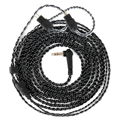 2 Meter 2 Pins in Ear Monitor Cable CCA CRA IEM Extension Headphone Cable Cords for EDX PRO/Castor/KZ ZS10 PRO/ZAR/ZAX/ZAS/AS16/ZSNPRO, CCZ 4N OFC Silver-Plated Wire (Inky, 2Pins 0.78mm, 3.5mm Plug) - size: 2Pins 3.5mm, style: 2M long