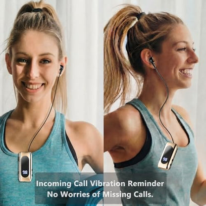 Wireless Headset Wireless Headphones Handsfree Call Wireless Earpiece Noise Cancellation Earbud Earphones Mic Compatible with Cell Phones Car Driver Trucker Business Office (Gold‌) - color: Gold‌