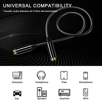 ANDTOBO Aux Connector,3.5mm TRRS Female to Female Stereo Coupler Plug Adapter- 3.3 Ft/40 inch