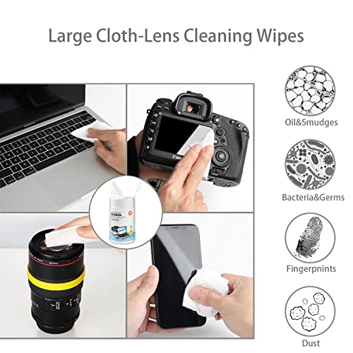 Monitor Wipes, Pre-Moistened Computer Screen Wipes for Electronics, Computer Monitor Cleaning Wipes for Eyeglasses, Tablets, Camera Lenses, Laptop, Screen Cleaner Wipes for Phones, TV, LCD