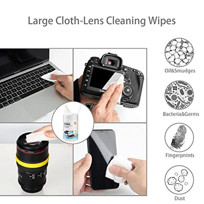 Monitor Wipes, Pre-Moistened Computer Screen Wipes for Electronics, Computer Monitor Cleaning Wipes for Eyeglasses, Tablets, Camera Lenses, Laptop, Screen Cleaner Wipes for Phones, TV, LCD