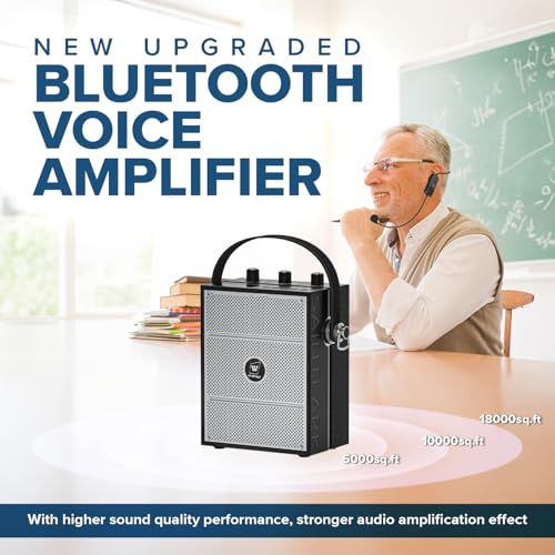 Bluetooth 5.3 Voice Amplifier with Wireless Microphone Headset S98 | Personal Wireless amplifier Mic for Teachers,40W Loudly Portable Megaphone Pa System for Classrooms,Speeches,Outdoors Indoors