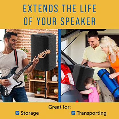 Maplefield Black Padded Speaker Cover Compatible with Bose S1 Pro - Transport Handle Flap for Bluetooth Speaker - Waterproof & Dustproof Protection for Bose S1 Pro Cover - 11.2in D x 9.5in W x 13in H